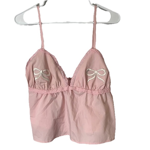 Faded Rose Tops - Faded Rose NWT Pink Tank Top With Bows Girly Y2K